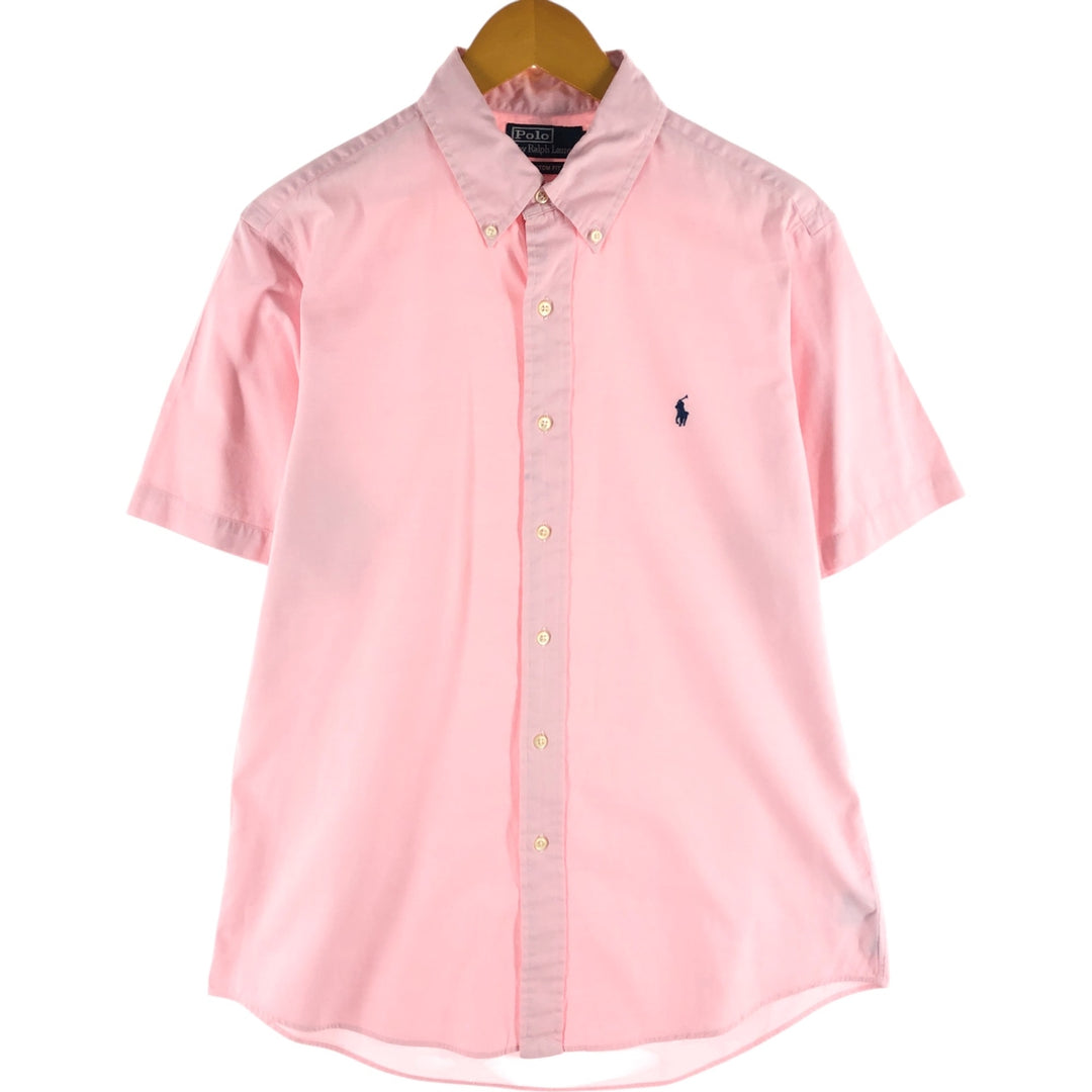 Ralph Lauren POLO by Ralph Lauren CUSTOM FIT short sleeve button down shirt, men's size L cotton pink type Vintage Second Hand