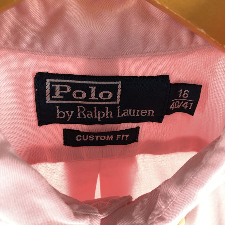 Ralph Lauren POLO by Ralph Lauren CUSTOM FIT short sleeve button down shirt, men's size L cotton pink type Vintage Second Hand