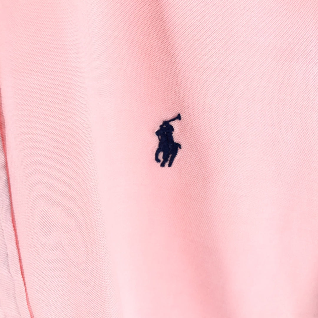 Ralph Lauren POLO by Ralph Lauren CUSTOM FIT short sleeve button down shirt, men's size L cotton pink type Vintage Second Hand