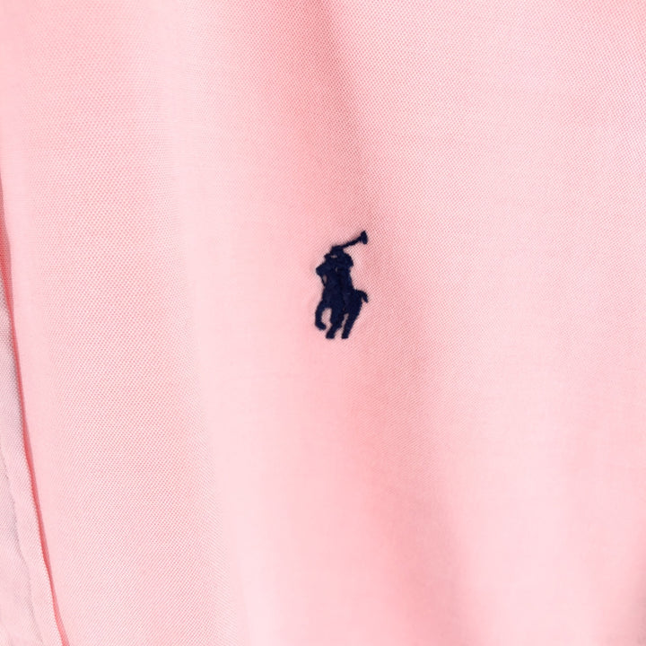 Ralph Lauren POLO by Ralph Lauren CUSTOM FIT short sleeve button down shirt, men's size L cotton pink type Vintage Second Hand