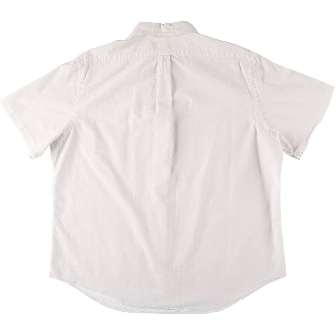 Ralph Lauren Seersucker Short Sleeve Button Down Shirt Men's XXL cotton white type Vintage Second Hand