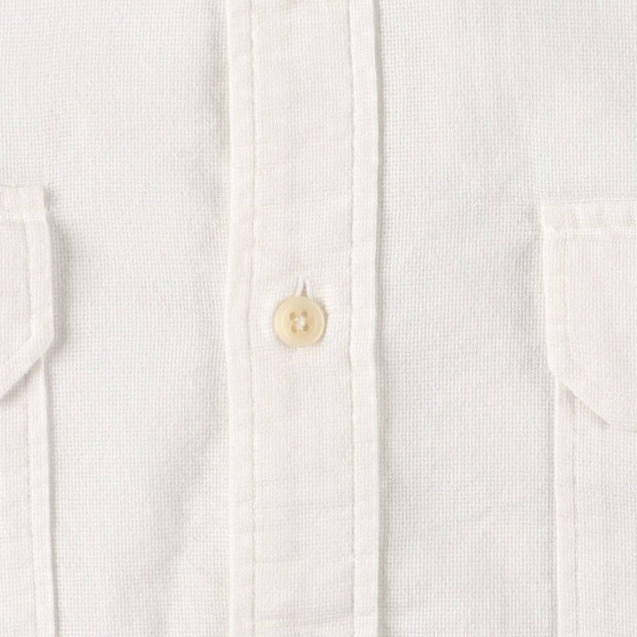 Ralph Lauren POLO by Ralph Lauren OCEAN SHIRT Short sleeve cotton shirt Men's L size cotton white type Vintage Second Hand