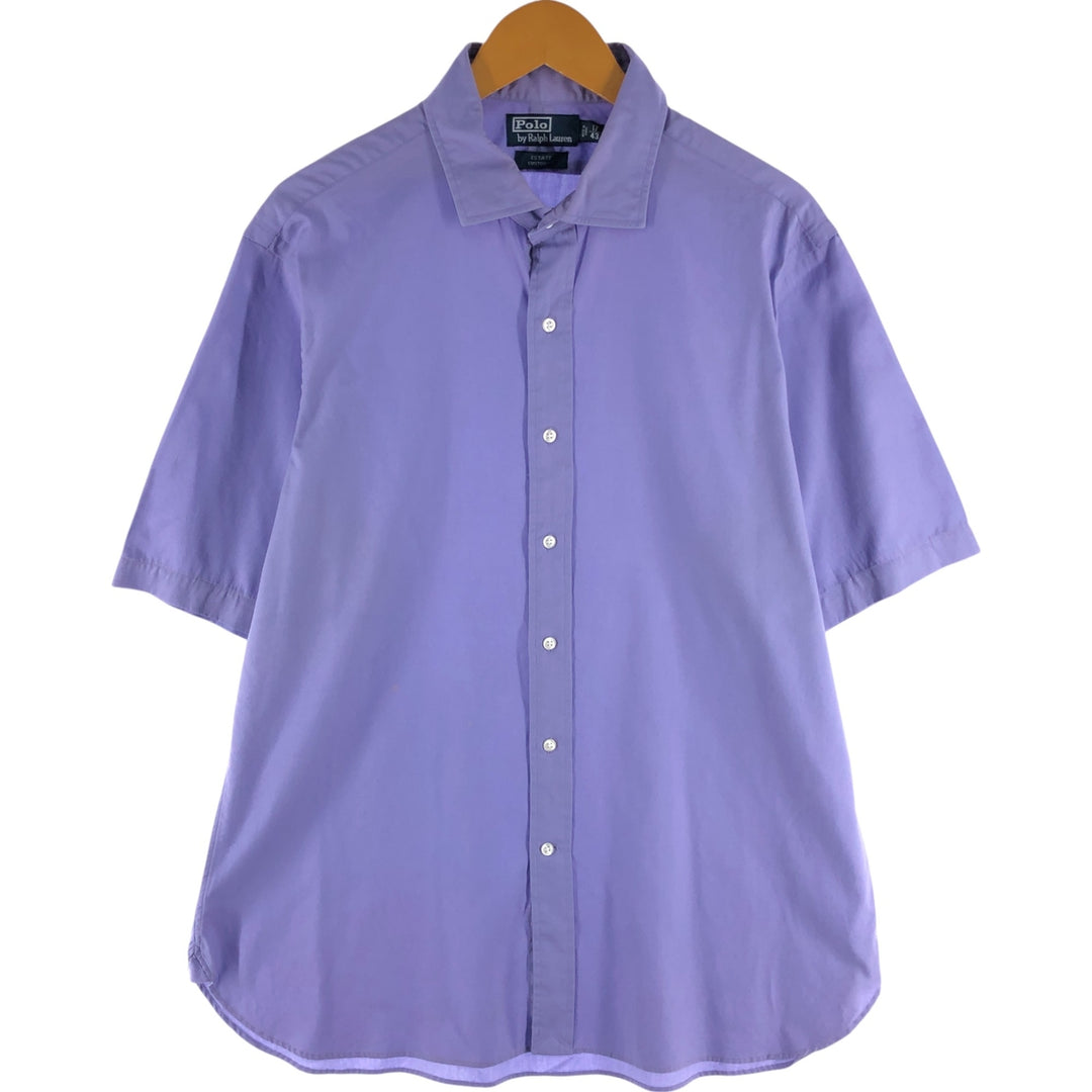 Ralph Lauren POLO by Ralph Lauren ESTATE CUSTOM FIT short sleeve cotton shirt, men's XL size cotton purple type Vintage Second Hand