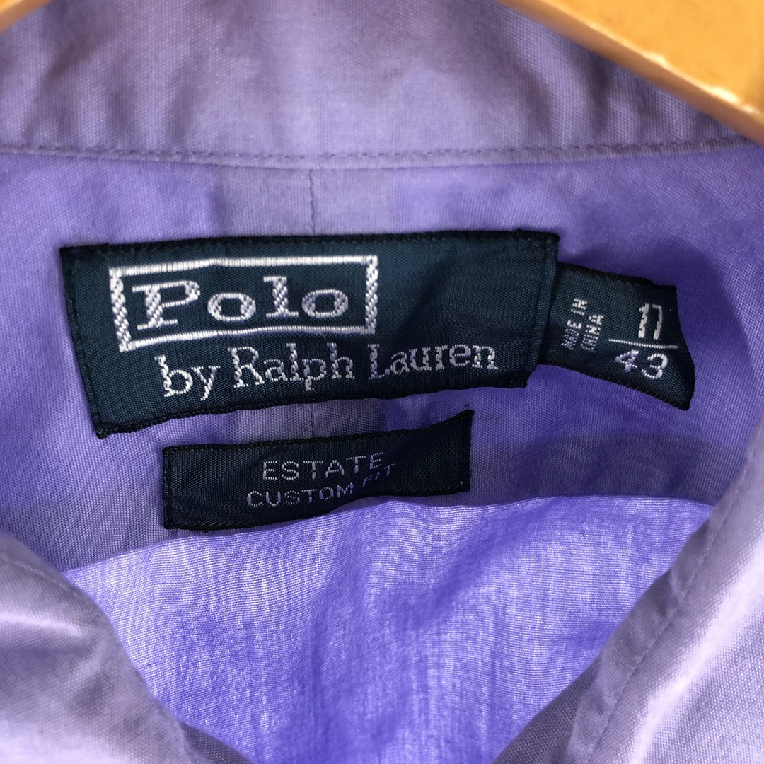 Ralph Lauren POLO by Ralph Lauren ESTATE CUSTOM FIT short sleeve cotton shirt, men's XL size cotton purple type Vintage Second Hand