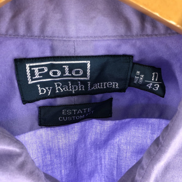 Ralph Lauren POLO by Ralph Lauren ESTATE CUSTOM FIT short sleeve cotton shirt, men's XL size cotton purple type Vintage Second Hand