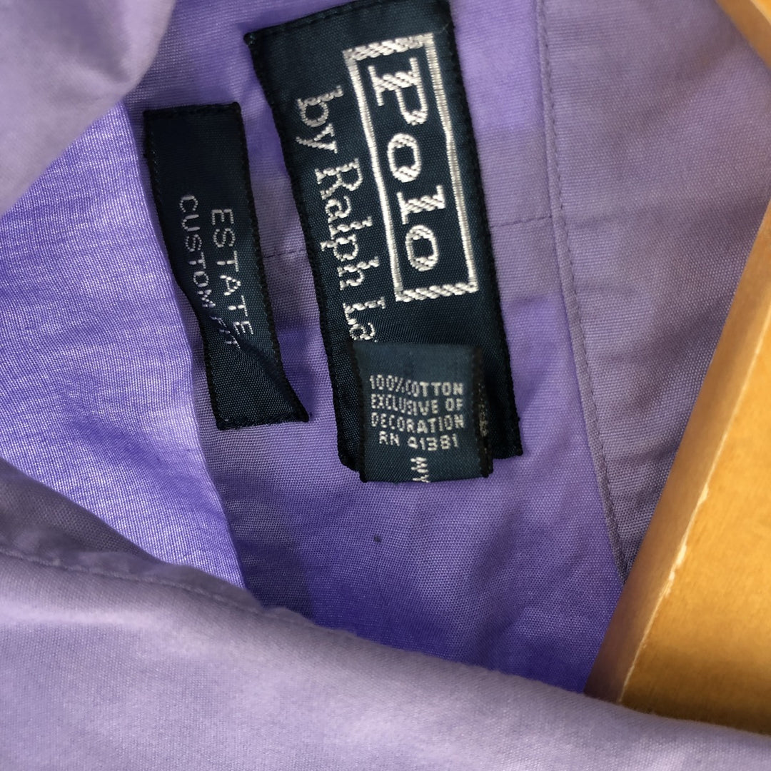 Ralph Lauren POLO by Ralph Lauren ESTATE CUSTOM FIT short sleeve cotton shirt, men's XL size cotton purple type Vintage Second Hand