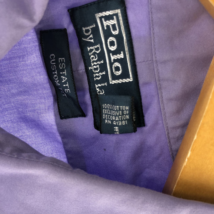 Ralph Lauren POLO by Ralph Lauren ESTATE CUSTOM FIT short sleeve cotton shirt, men's XL size cotton purple type Vintage Second Hand