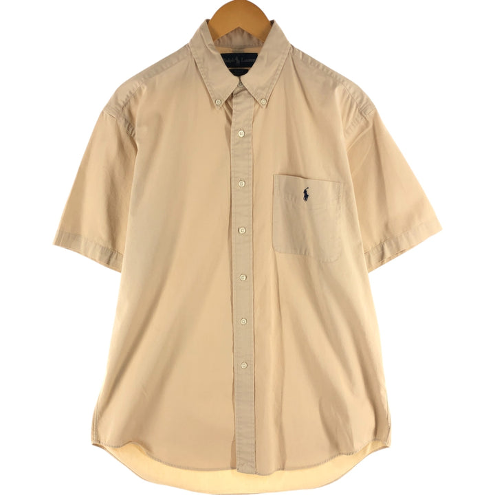 Ralph Lauren BLAKE short sleeve button down shirt, men's size M cotton Beige type Vintage Second Hand