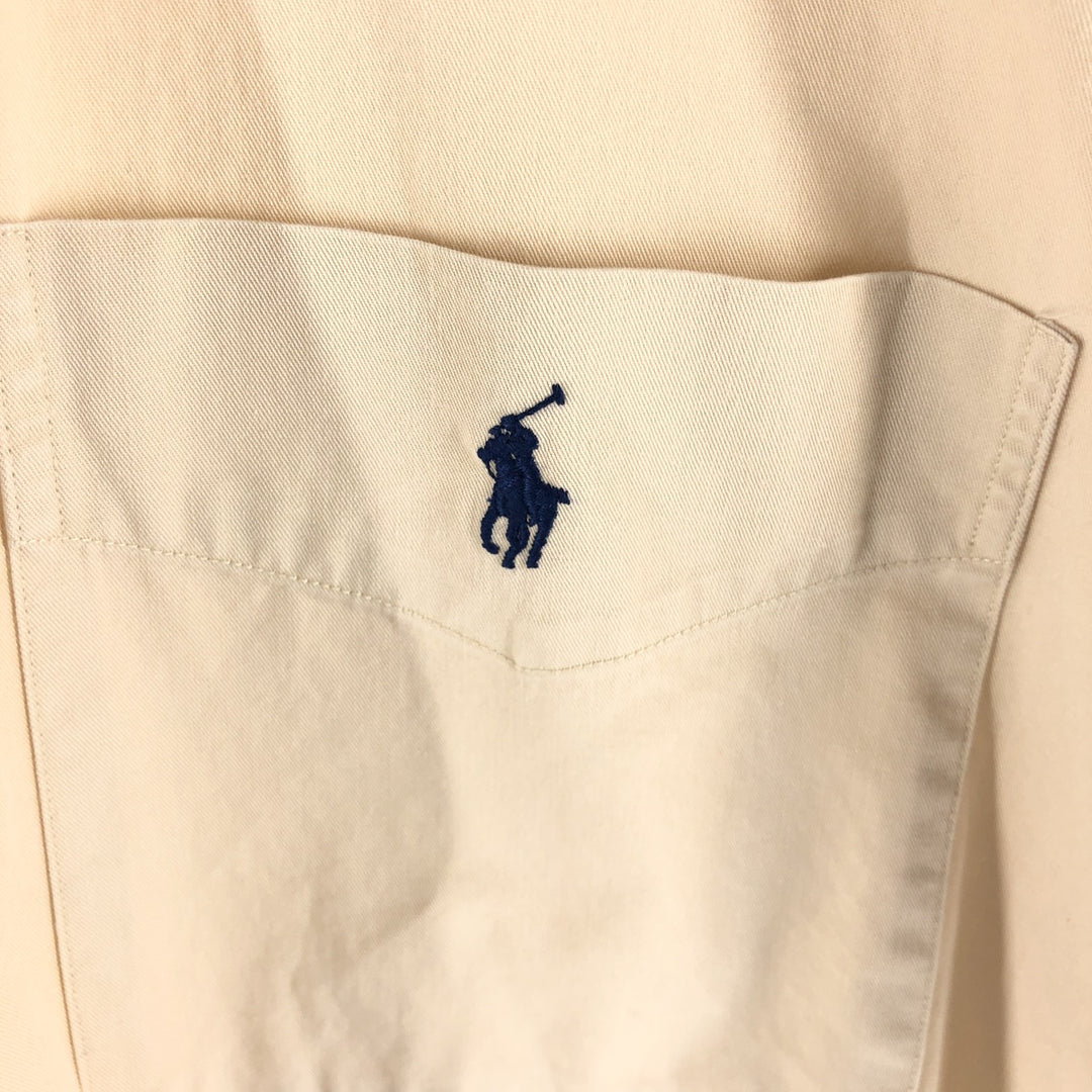 Ralph Lauren BLAKE short sleeve button down shirt, men's size M cotton Beige type Vintage Second Hand