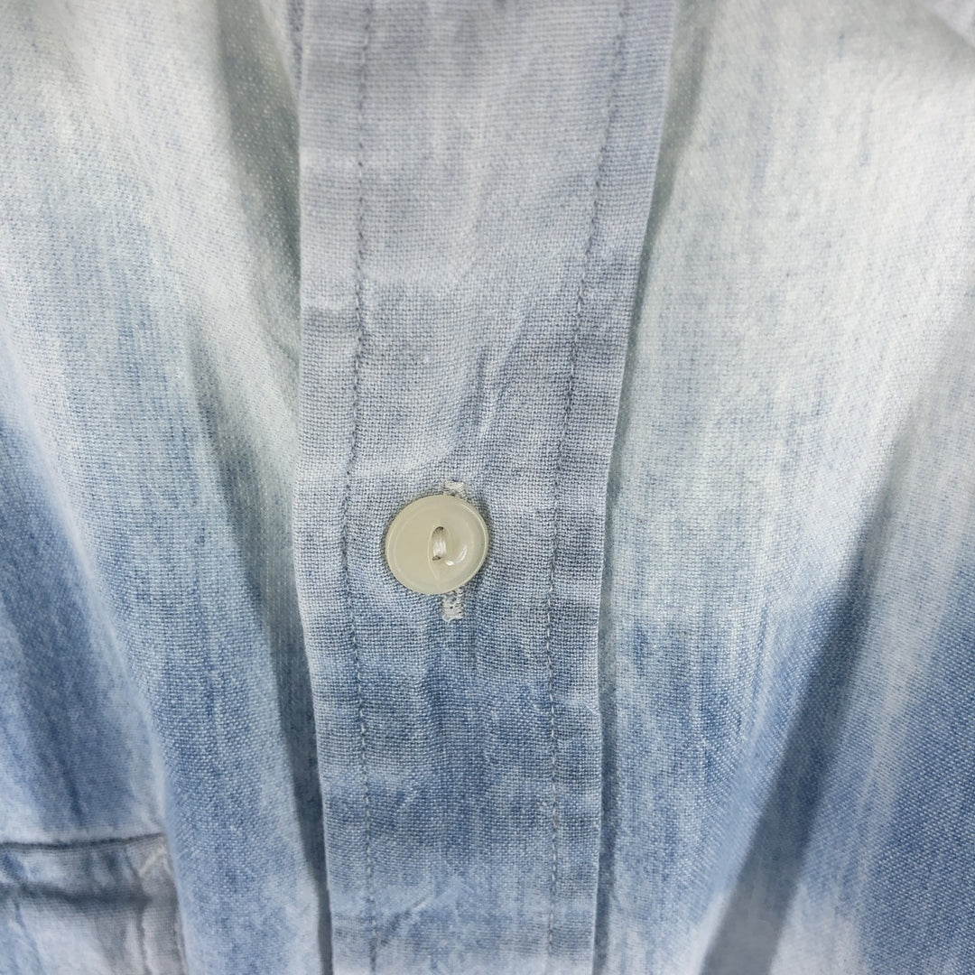 Ralph Lauren POLO by Ralph Lauren DUNGAREE WORKSHIRT Short sleeve cotton shirt Men's size L cotton Blue type light blue Vintage Second Hand