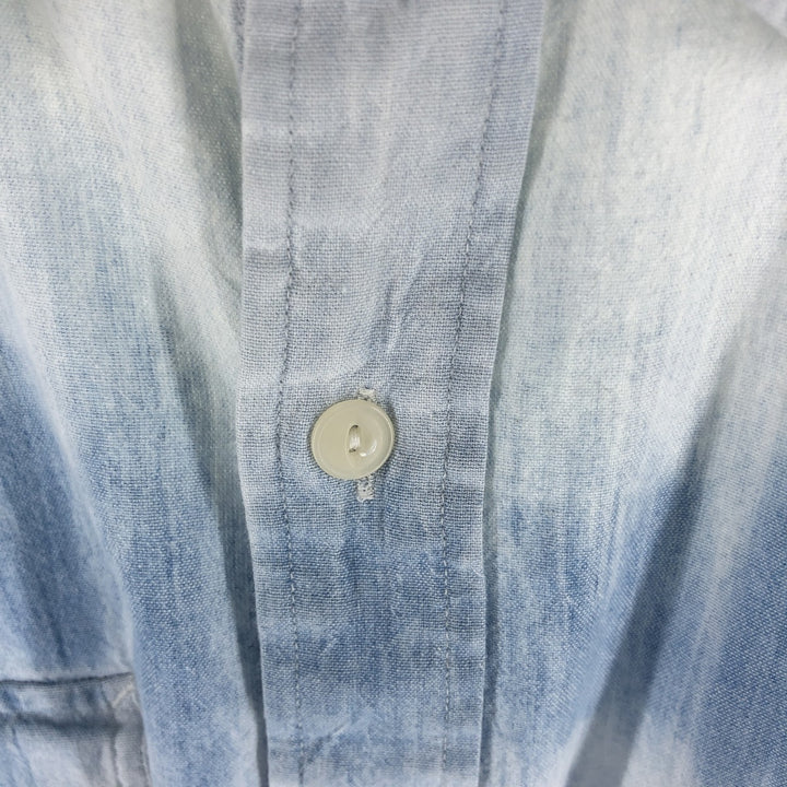 Ralph Lauren POLO by Ralph Lauren DUNGAREE WORKSHIRT Short sleeve cotton shirt Men's size L cotton Blue type light blue Vintage Second Hand