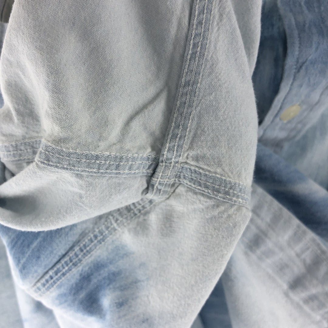 Ralph Lauren POLO by Ralph Lauren DUNGAREE WORKSHIRT Short sleeve cotton shirt Men's size L cotton Blue type light blue Vintage Second Hand