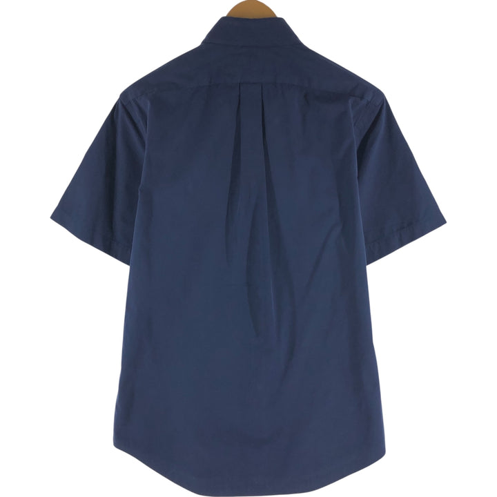 Ralph Lauren short sleeve button down shirt, men's size M cotton navy blue type Vintage Second Hand