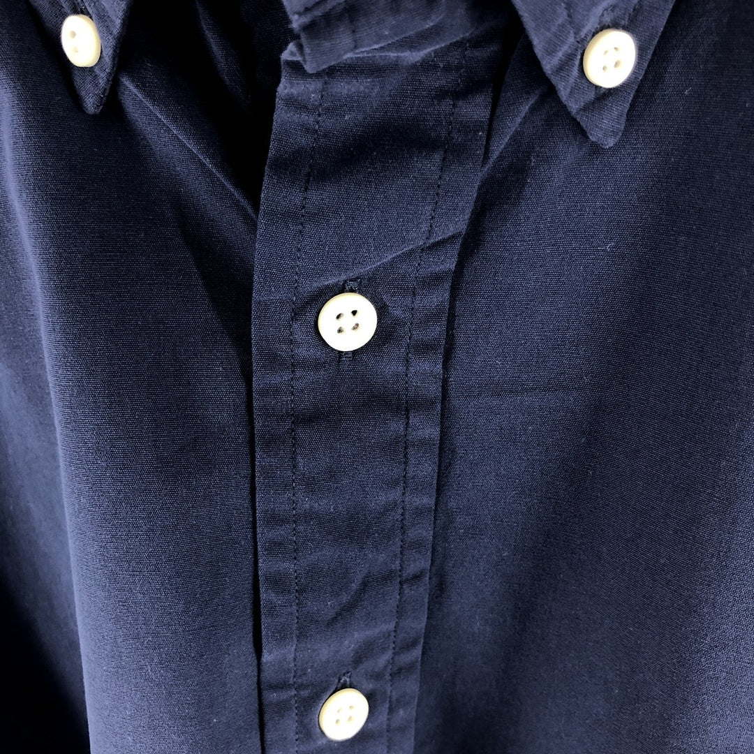 Ralph Lauren short sleeve button down shirt, men's size M cotton navy blue type Vintage Second Hand