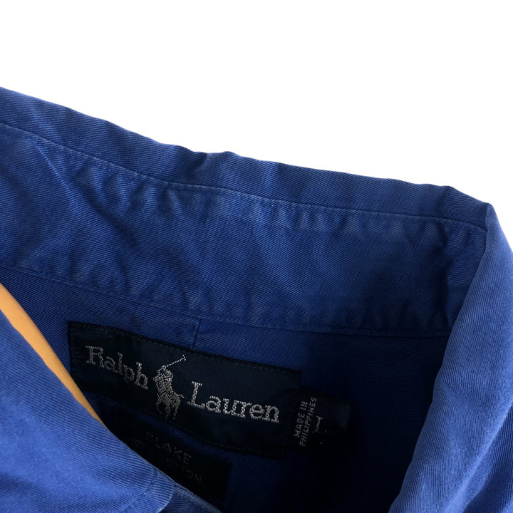 Ralph Lauren BLAKE short sleeve button down shirt, men's size L cotton blue type Vintage Second Hand