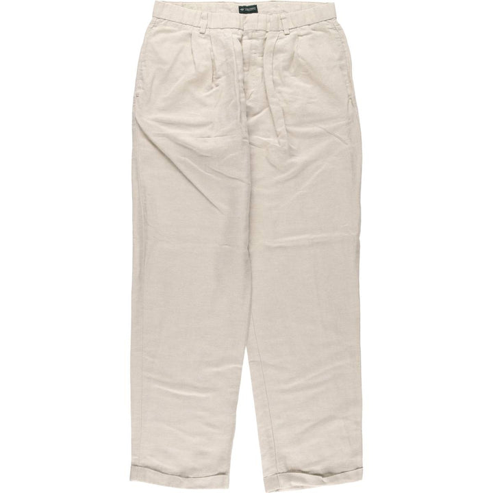 00'S Dockers DOCKERS PREMIUM Two-pleat linen x cotton pants slacks for men, size w32 linen Beige type Vintage Second Hand