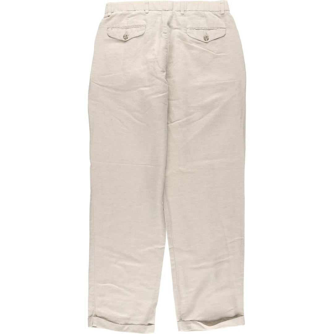 00'S Dockers DOCKERS PREMIUM Two-pleat linen x cotton pants slacks for men, size w32 linen Beige type Vintage Second Hand