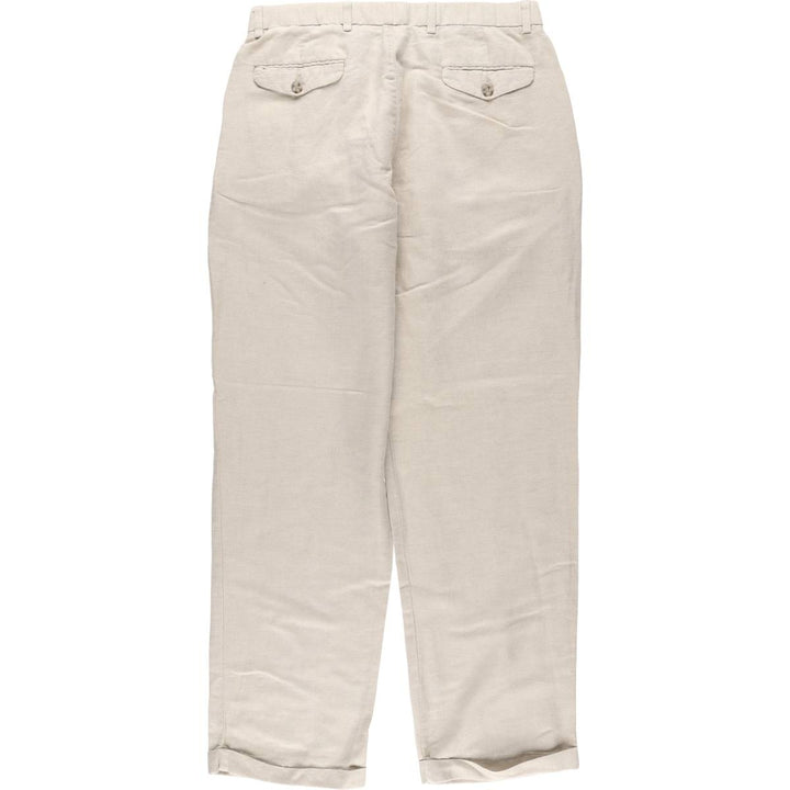 00'S Dockers DOCKERS PREMIUM Two-pleat linen x cotton pants slacks for men, size w32 linen Beige type Vintage Second Hand
