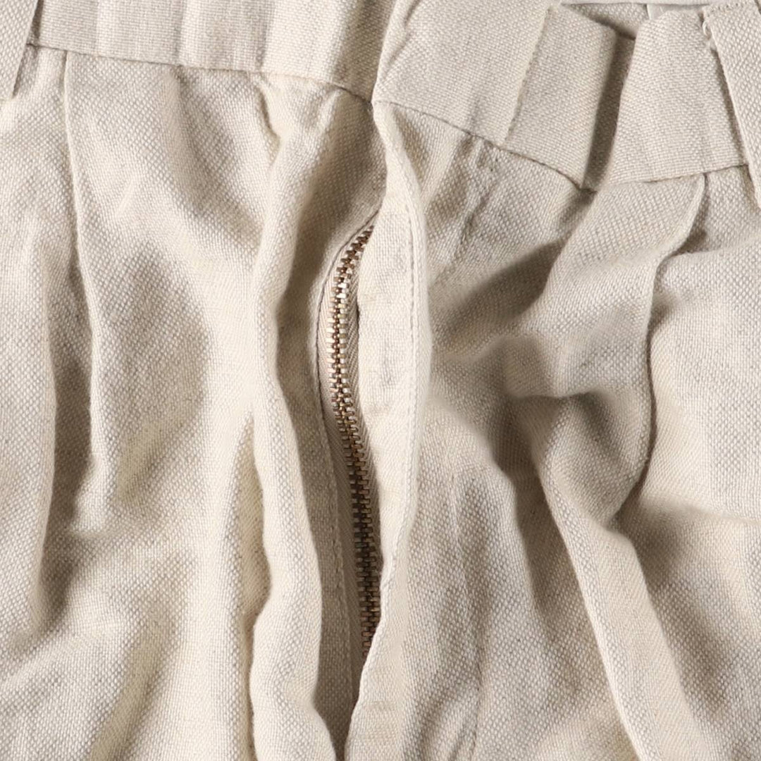 00'S Dockers DOCKERS PREMIUM Two-pleat linen x cotton pants slacks for men, size w32 linen Beige type Vintage Second Hand