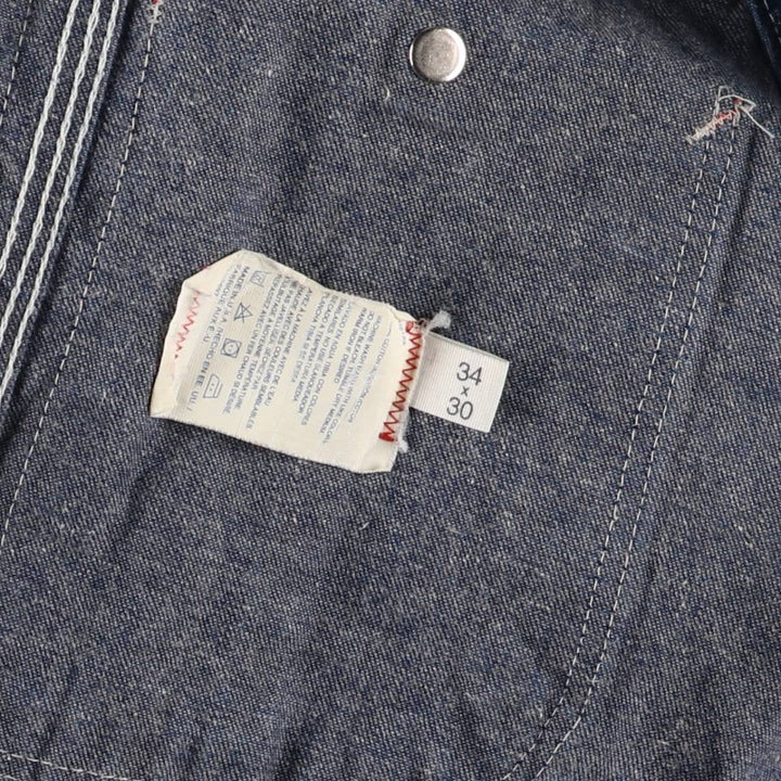 Dark blue ~90'S Dickies denim overalls made in USA, men's w35 equivalent, vintage cotton blue type Vintage Second Hand