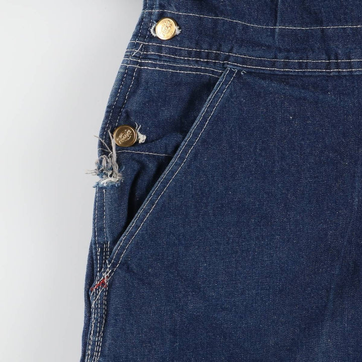 Dark blue ~90'S Dickies denim overalls made in USA, men's w35 equivalent, vintage cotton blue type Vintage Second Hand