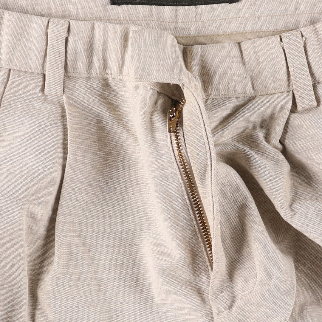 Dockers Two-pleat cotton x linen pants, slacks, men's w34 equivalent, two-pleat linen Beige type Vintage Second Hand