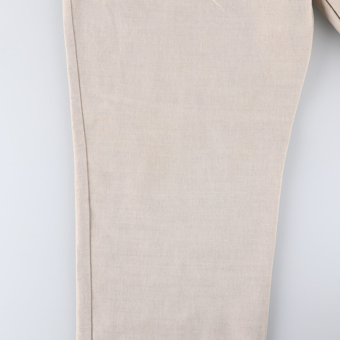 Dockers Two-pleat cotton x linen pants, slacks, men's w34 equivalent, two-pleat linen Beige type Vintage Second Hand