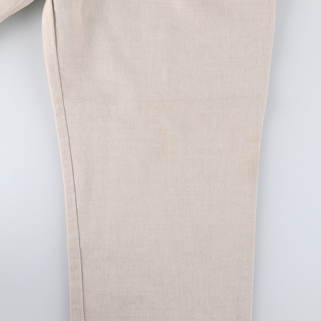 Dockers Two-pleat cotton x linen pants, slacks, men's w34 equivalent, two-pleat linen Beige type Vintage Second Hand