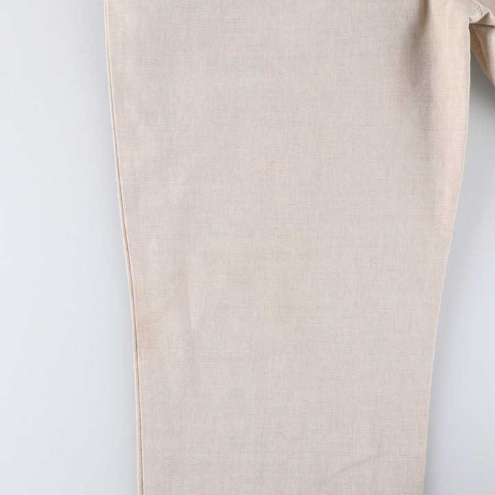 Dockers Two-pleat cotton x linen pants, slacks, men's w34 equivalent, two-pleat linen Beige type Vintage Second Hand