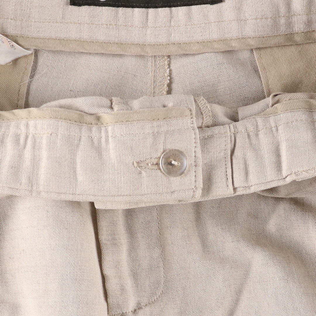 Dockers Two-pleat cotton x linen pants, slacks, men's w34 equivalent, two-pleat linen Beige type Vintage Second Hand