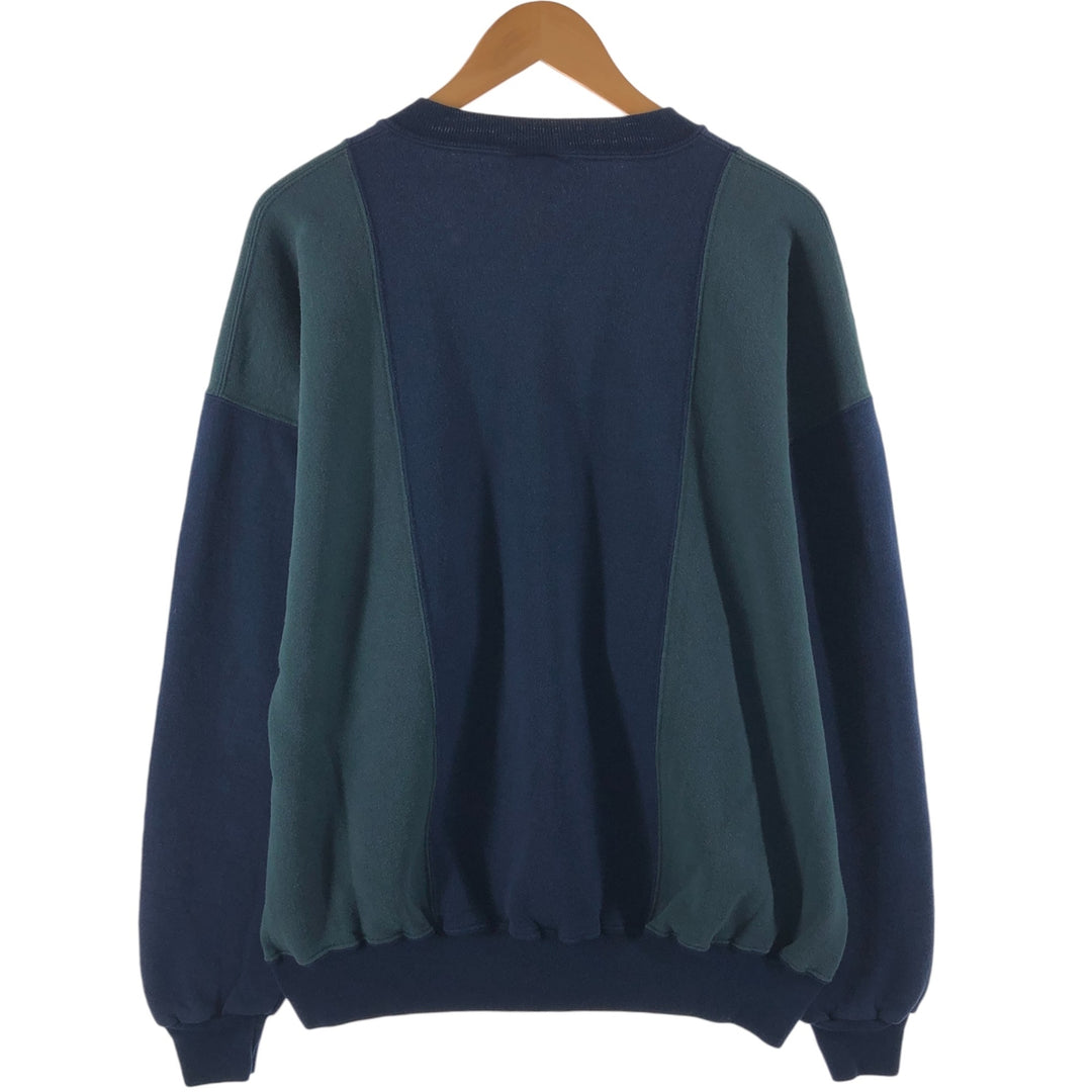80s-90'S Russell Two-tone Sweatshirt, Made in USA, Men's XXL, Vintage cotton navy blue type Vintage Second Hand