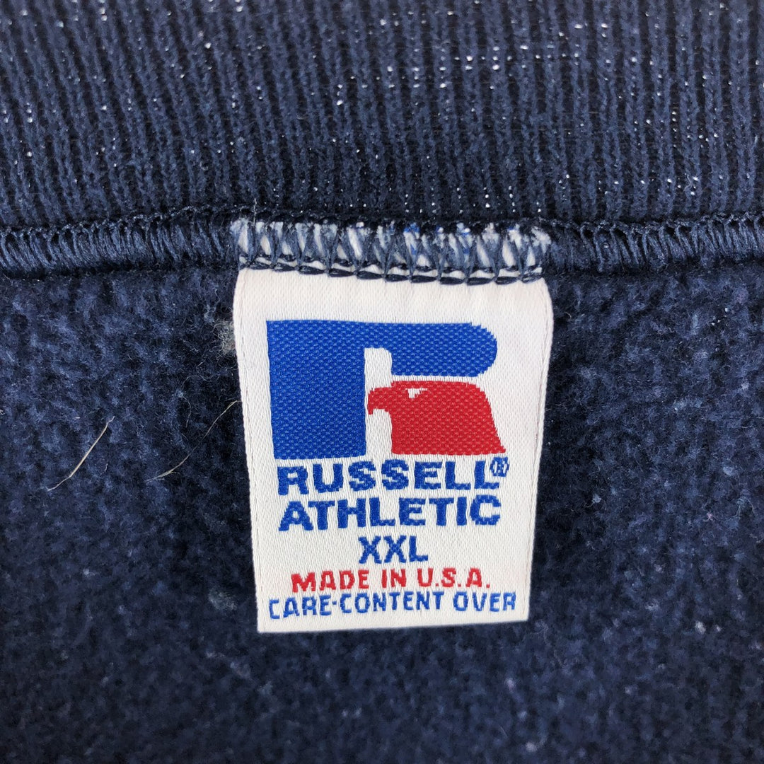 80s-90'S Russell Two-tone Sweatshirt, Made in USA, Men's XXL, Vintage cotton navy blue type Vintage Second Hand