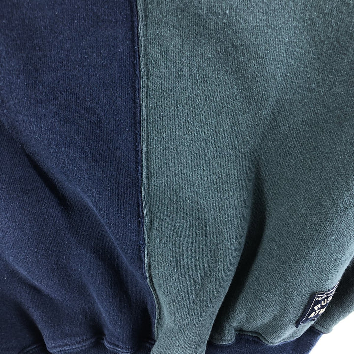 80s-90'S Russell Two-tone Sweatshirt, Made in USA, Men's XXL, Vintage cotton navy blue type Vintage Second Hand