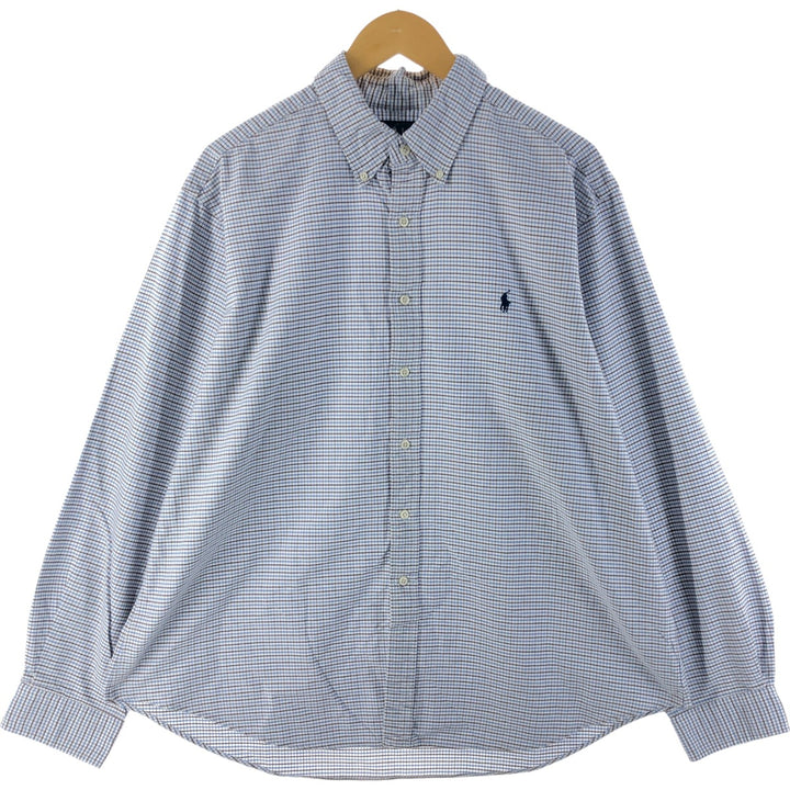 Ralph Lauren Classic Fit Long Sleeve Button Down Check Shirt Men's XXL cotton Blue type light blue Vintage Second Hand