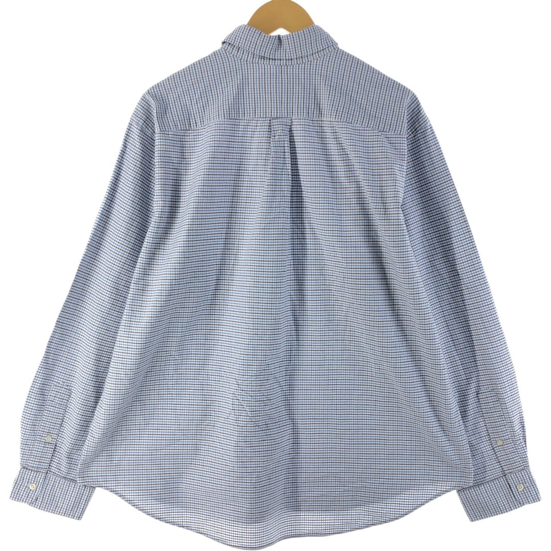 Ralph Lauren Classic Fit Long Sleeve Button Down Check Shirt Men's XXL cotton Blue type light blue Vintage Second Hand