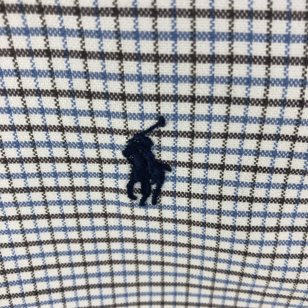 Ralph Lauren Classic Fit Long Sleeve Button Down Check Shirt Men's XXL cotton Blue type light blue Vintage Second Hand