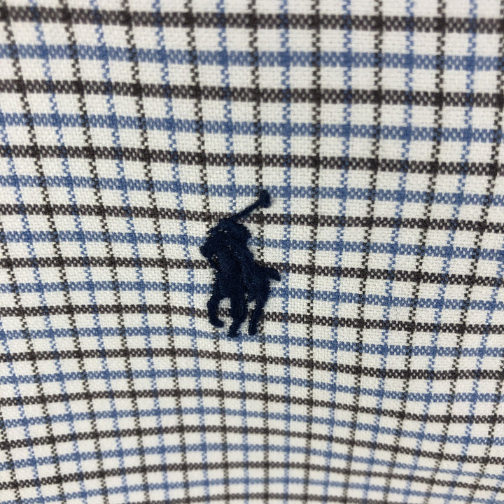 Ralph Lauren Classic Fit Long Sleeve Button Down Check Shirt Men's XXL cotton Blue type light blue Vintage Second Hand