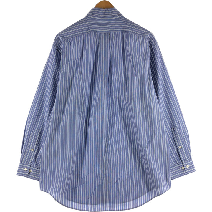 Ralph Lauren YARMOUTH Long Sleeve Button-Down Striped Shirt, Men's XL cotton Purple type blue-purple Vintage Second Hand