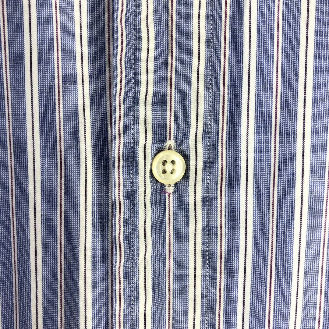 Ralph Lauren YARMOUTH Long Sleeve Button-Down Striped Shirt, Men's XL cotton Purple type blue-purple Vintage Second Hand