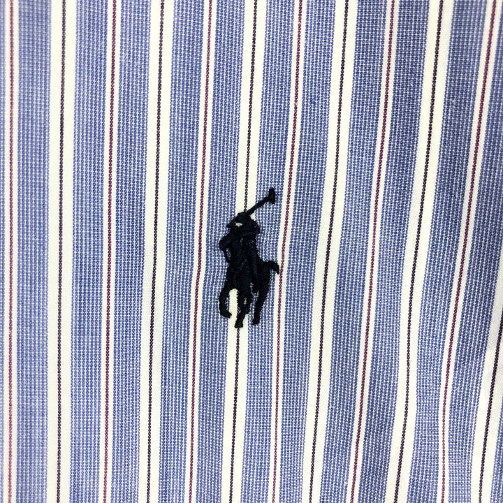Ralph Lauren YARMOUTH Long Sleeve Button-Down Striped Shirt, Men's XL cotton Purple type blue-purple Vintage Second Hand