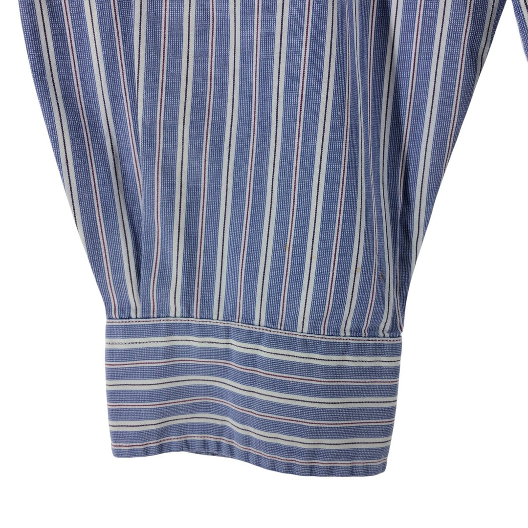 Ralph Lauren YARMOUTH Long Sleeve Button-Down Striped Shirt, Men's XL cotton Purple type blue-purple Vintage Second Hand