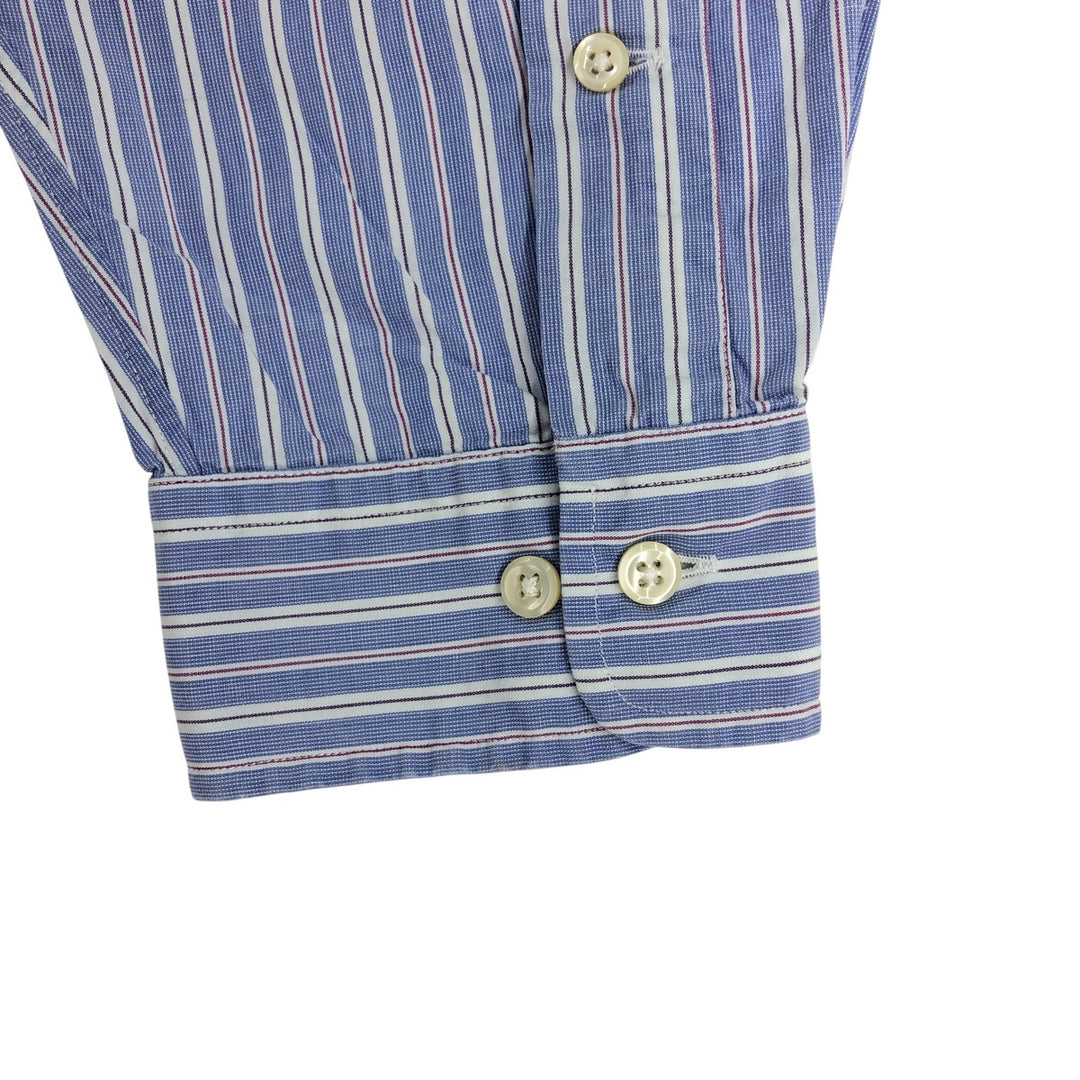 Ralph Lauren YARMOUTH Long Sleeve Button-Down Striped Shirt, Men's XL cotton Purple type blue-purple Vintage Second Hand