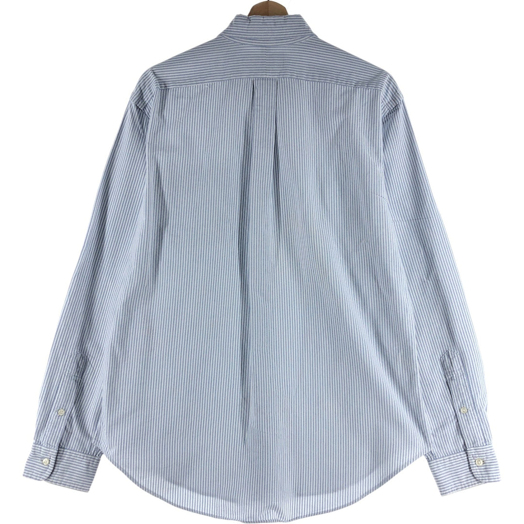 Ralph Lauren Classic Fit Long Sleeve Button Down Striped Shirt, Men's M cotton blue type Vintage Second Hand