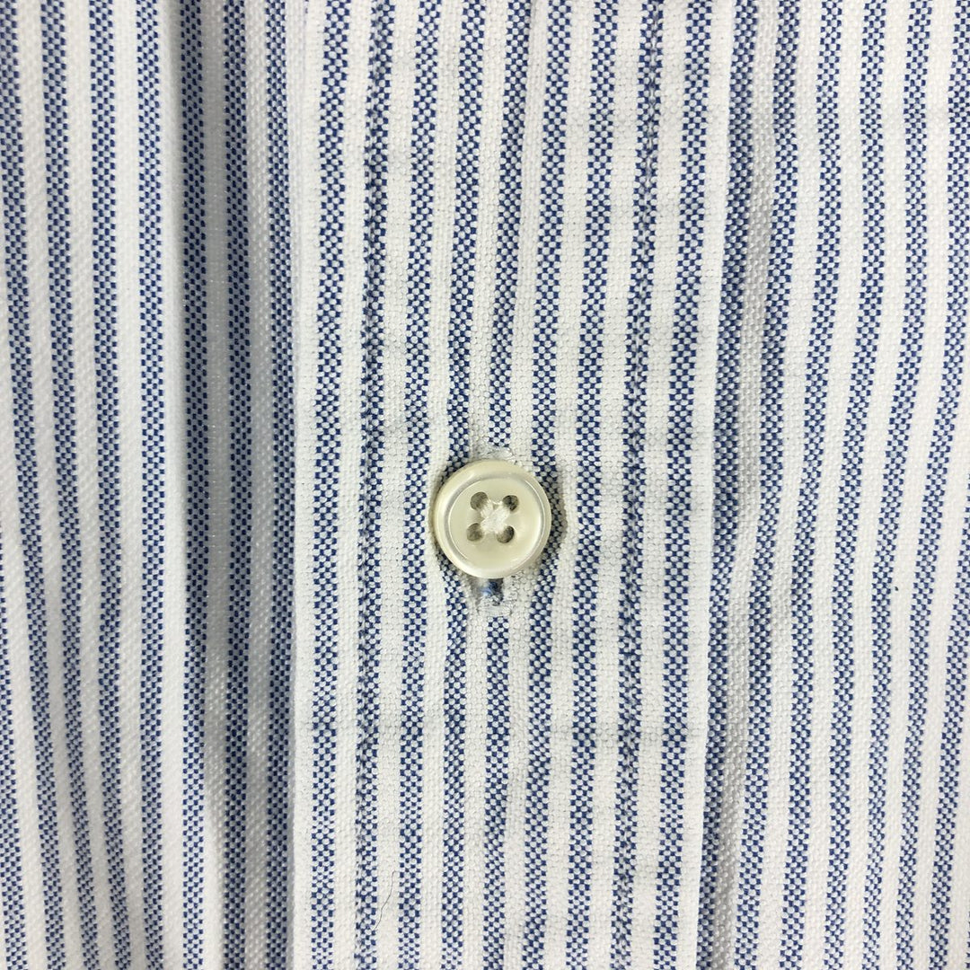 Ralph Lauren Classic Fit Long Sleeve Button Down Striped Shirt, Men's M cotton blue type Vintage Second Hand