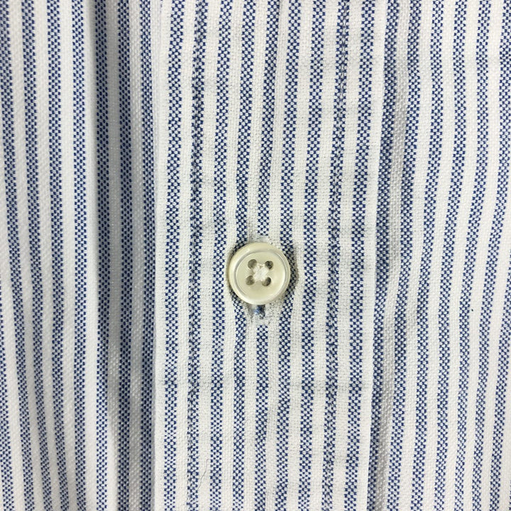 Ralph Lauren Classic Fit Long Sleeve Button Down Striped Shirt, Men's M cotton blue type Vintage Second Hand