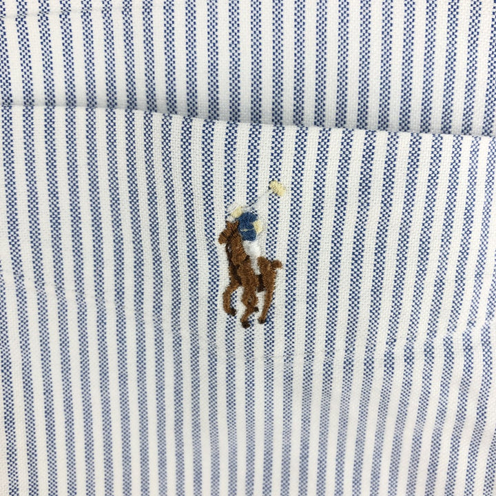 Ralph Lauren Classic Fit Long Sleeve Button Down Striped Shirt, Men's M cotton blue type Vintage Second Hand