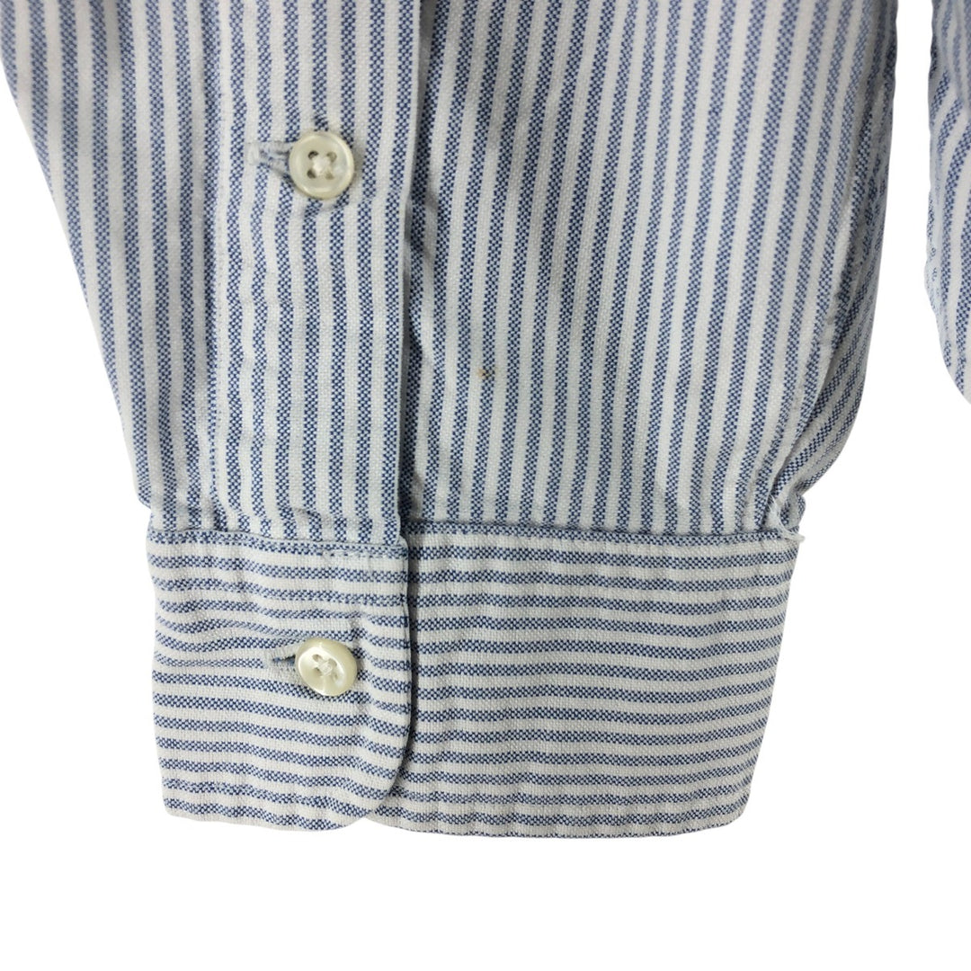 Ralph Lauren Classic Fit Long Sleeve Button Down Striped Shirt, Men's M cotton blue type Vintage Second Hand