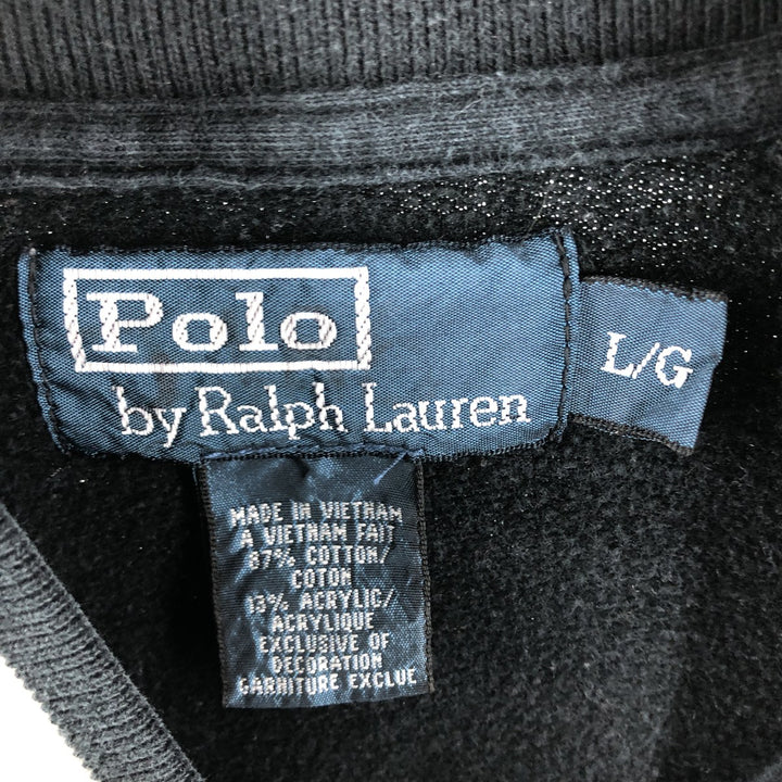 Ralph Lauren POLO by Ralph Lauren full zip sweatshirt, men's size L cotton black type Vintage Second Hand