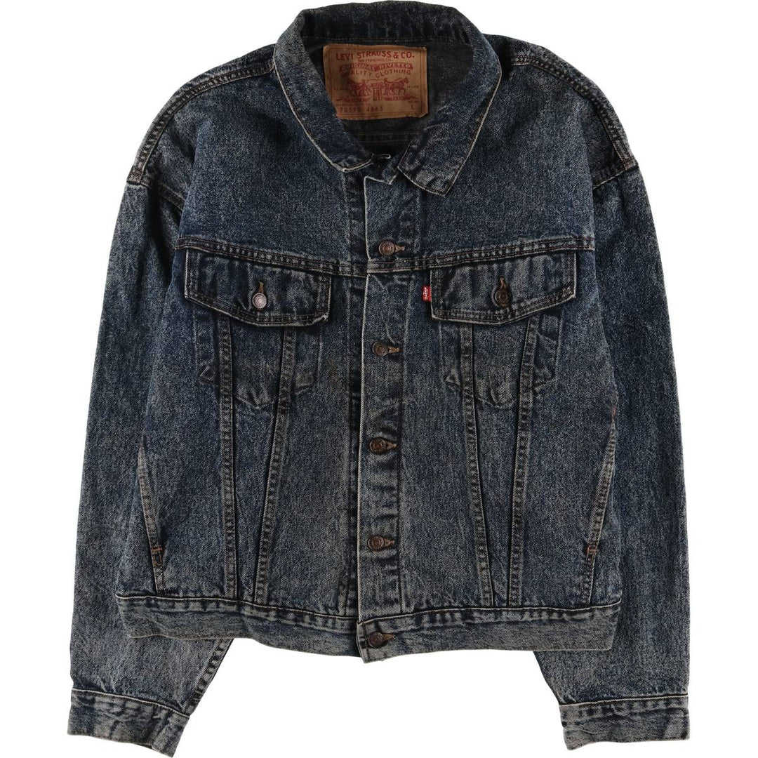 90'S Levi's 70598 4891 Large Patch Denim Jacket, Made in USA, Men's Size L, Vintage cotton blue type Vintage Second Hand