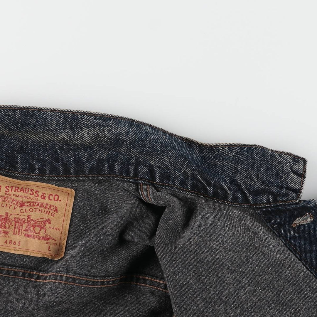 90'S Levi's 70598 4891 Large Patch Denim Jacket, Made in USA, Men's Size L, Vintage cotton blue type Vintage Second Hand